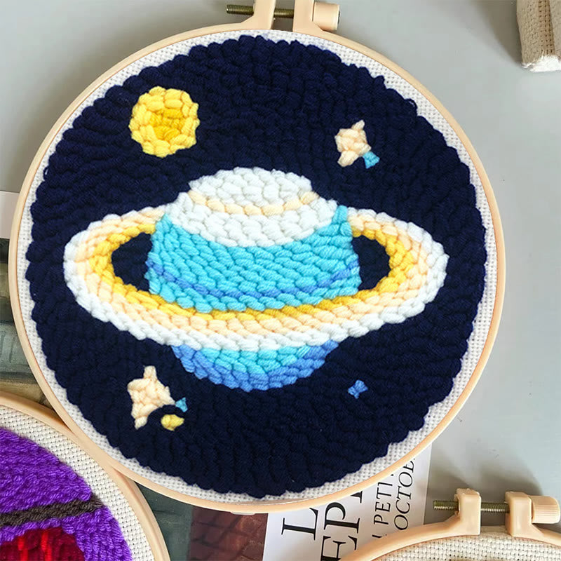 Mysterious Planets Punch Needle Kit - Needlework With Frame Hoop | Diy Handmade Gifts - image 5