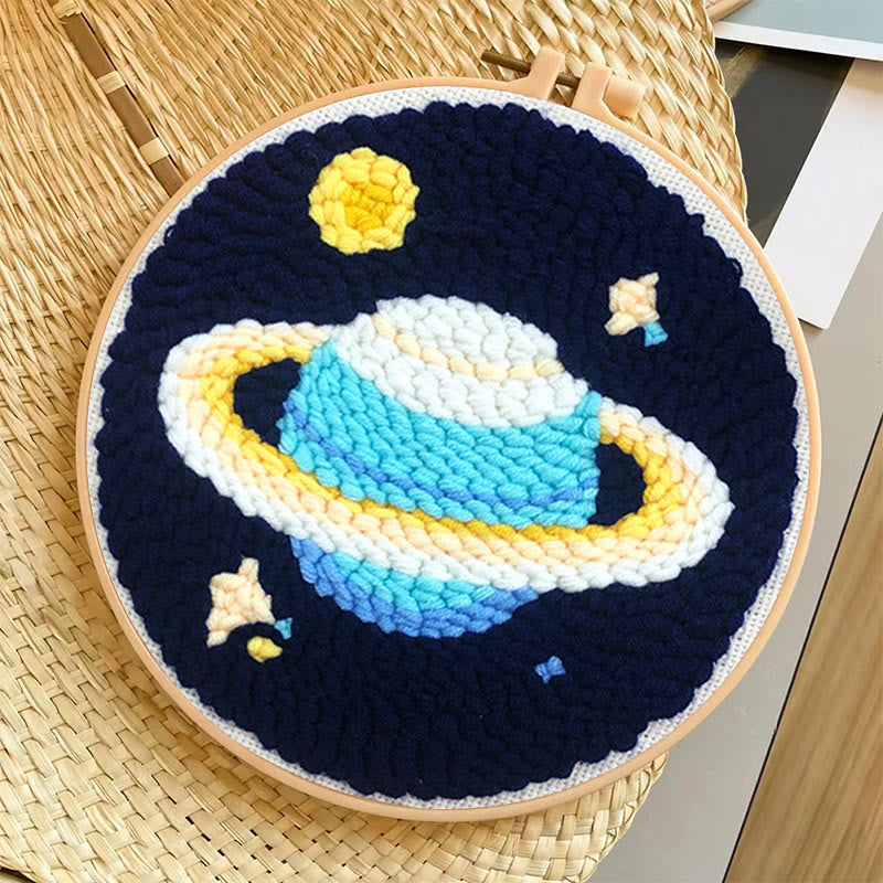 Mysterious Planets Punch Needle Kit - Needlework With Frame Hoop | Diy Handmade Gifts - image 7