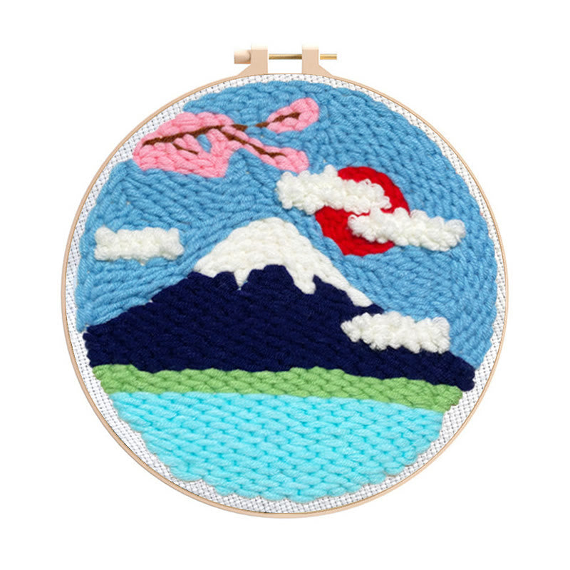 Mount Fuji Punch Needle Kit - Creative Home Decoration | Easy Handicraft For Beginners - Mount Fuji Punch Needle Kit - image 0