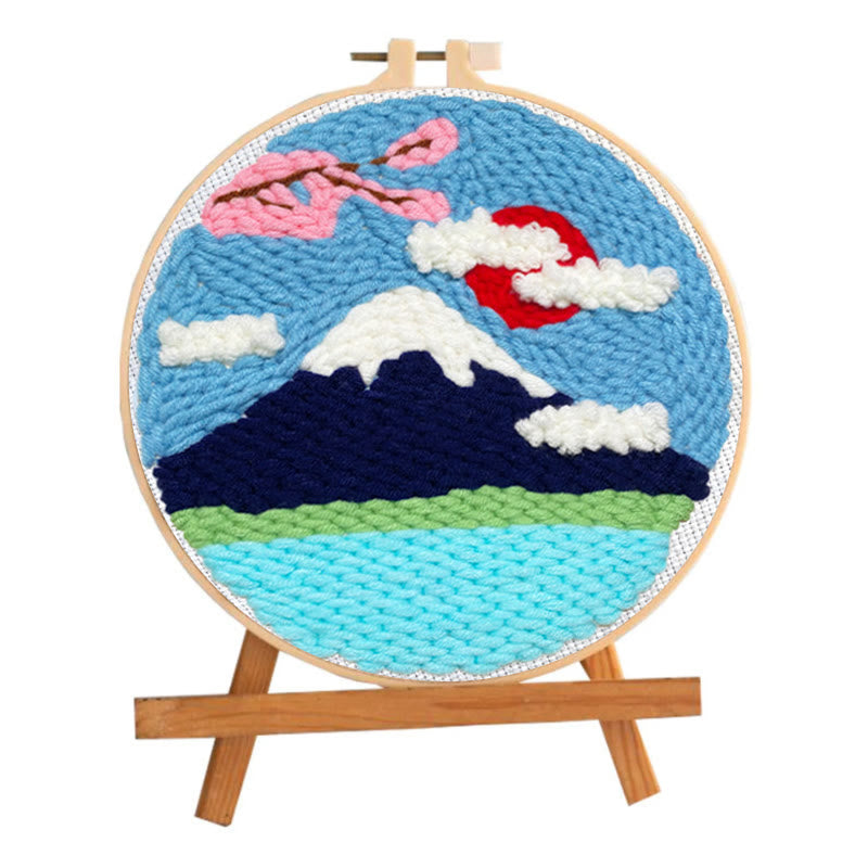 Mount Fuji Punch Needle Kit - Creative Home Decoration | Easy Handicraft For Beginners - image 1