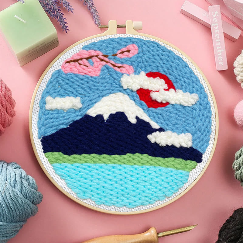 Mount Fuji Punch Needle Kit - Creative Home Decoration | Easy Handicraft For Beginners - image 6