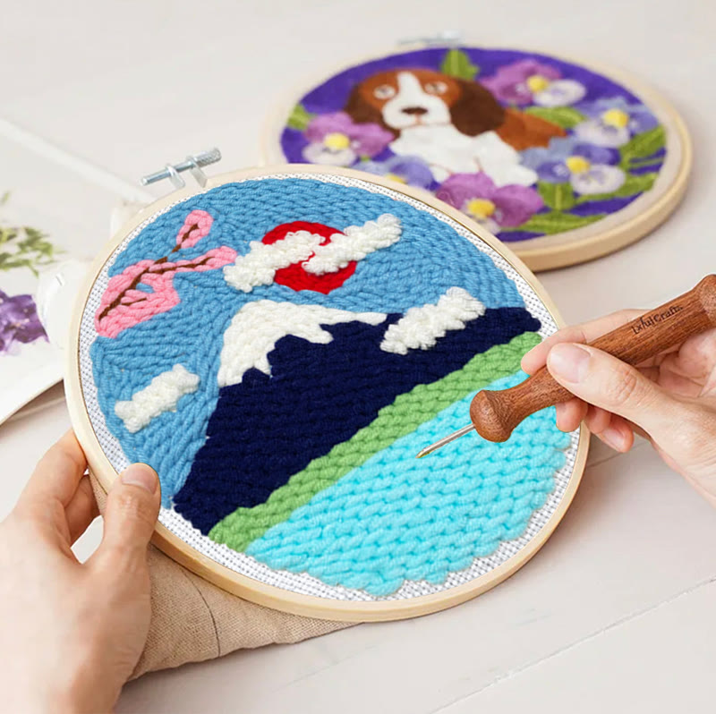Mount Fuji Punch Needle Kit - Creative Home Decoration | Easy Handicraft For Beginners - image 3