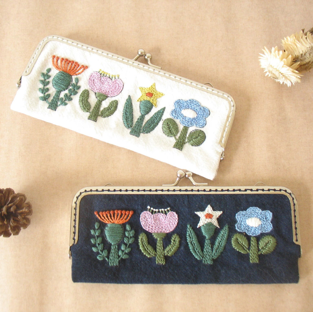 Embroidery Floral Bag Kits | Multi-style Kiss Lock Makeup Bag | Handmade Zipper Pencil Case  - image 0