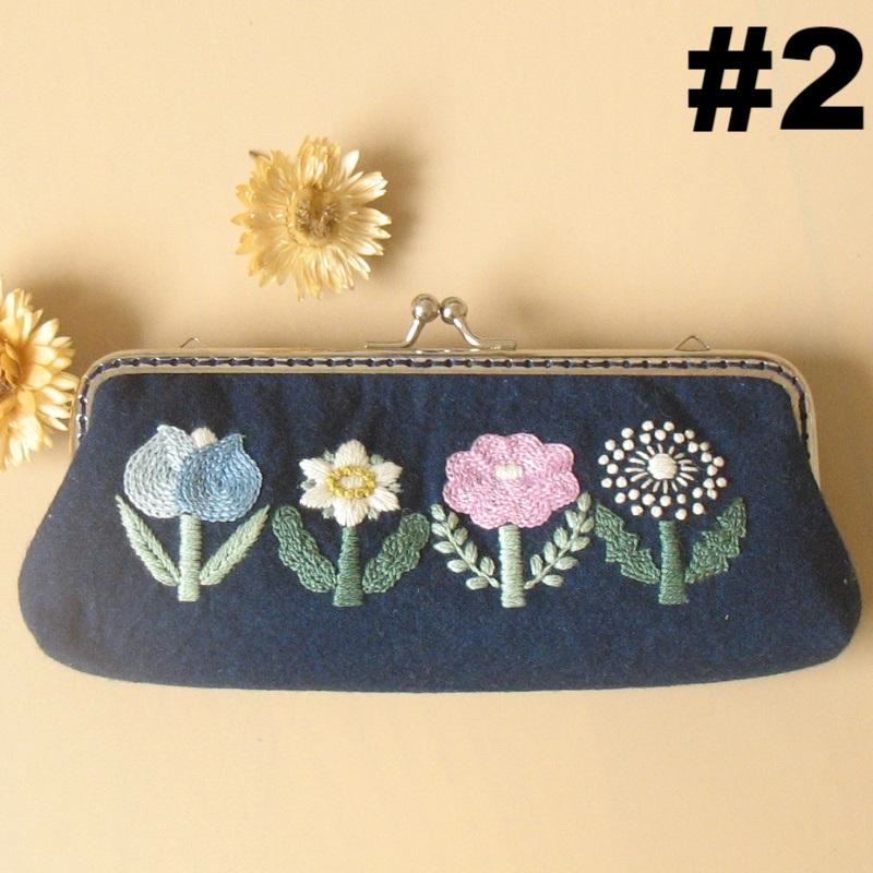 Embroidery Floral Bag Kits | Multi-style Kiss Lock Makeup Bag | Handmade Zipper Pencil Case  - #2 - image 3