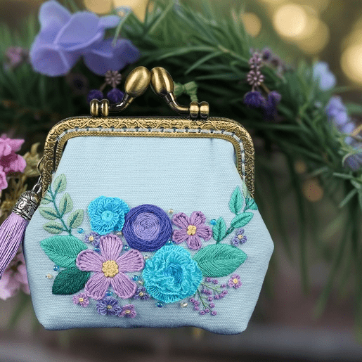 Handmade Mini Lock Coin Purse Kit |  Beautiful Floral Craft | Perfect Gifts For Flower Lovers  - image 1