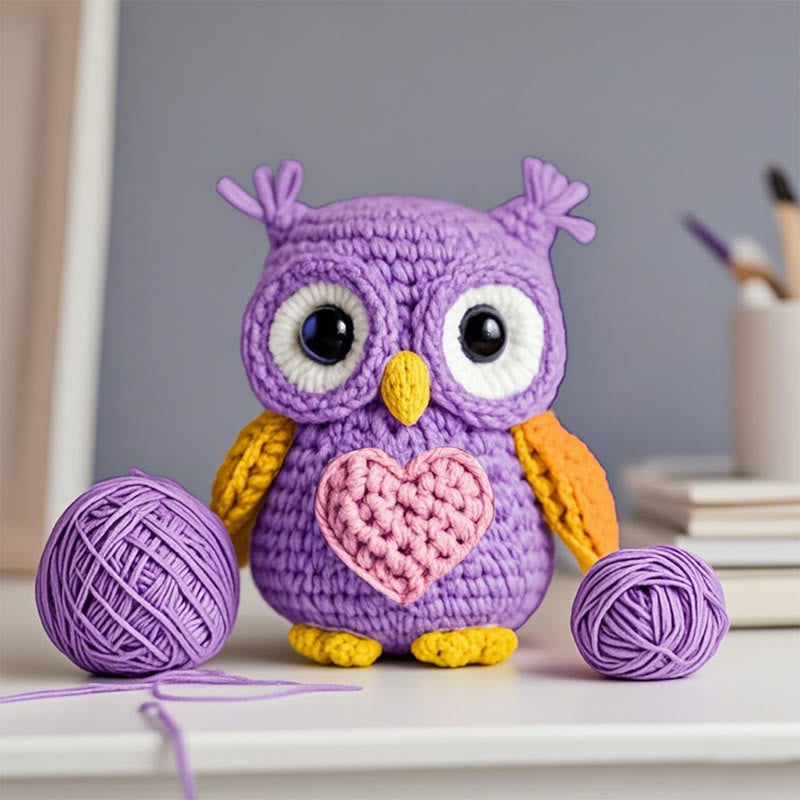  Diy Handmade Purple Owl Crochet Kit - Adorable Desk Decor  | Nice Gifts For Lovers - Diy Handmade Purple Owl Crochet Kit - image 0