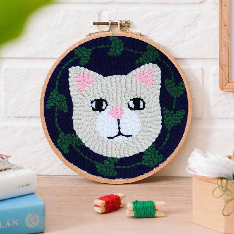 Cute Kitty Punch Needle Kit - Diy Handmade Craft | Creative Wall Decor - image 4