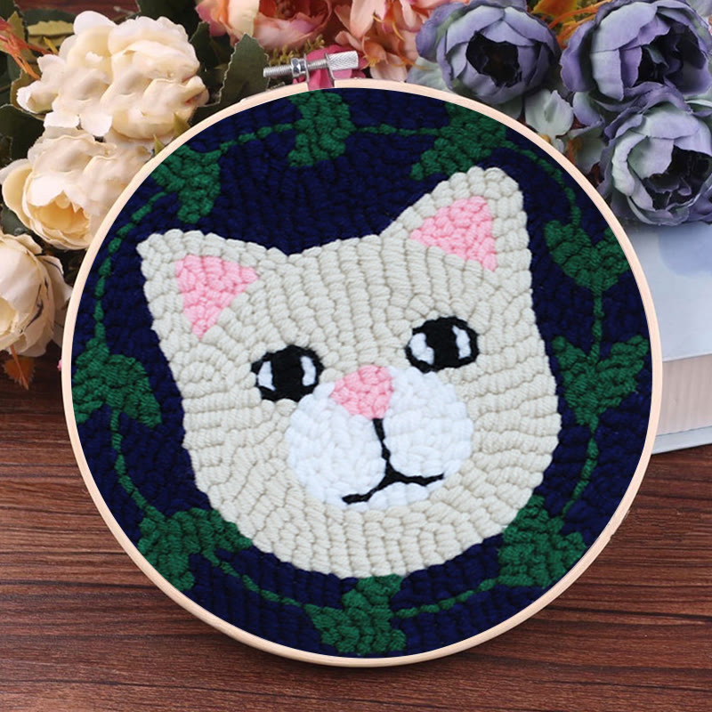  Cute Kitty Punch Needle Kit - Diy Handmade Craft | Creative Wall Decor - image 8