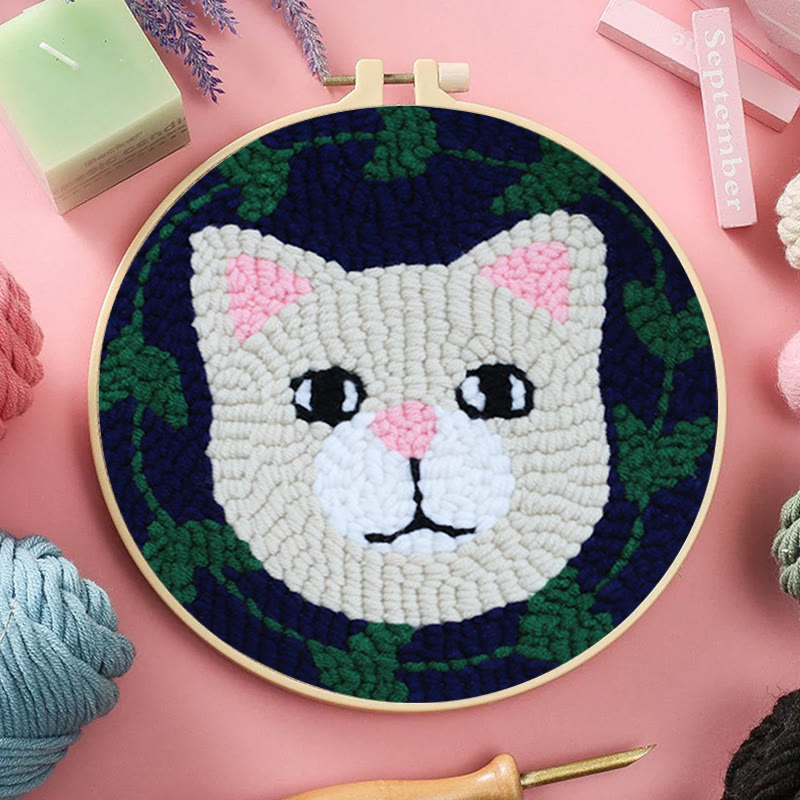  Cute Kitty Punch Needle Kit - Diy Handmade Craft | Creative Wall Decor - image 6