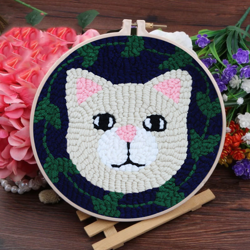  Cute Kitty Punch Needle Kit - Diy Handmade Craft | Creative Wall Decor - image 5