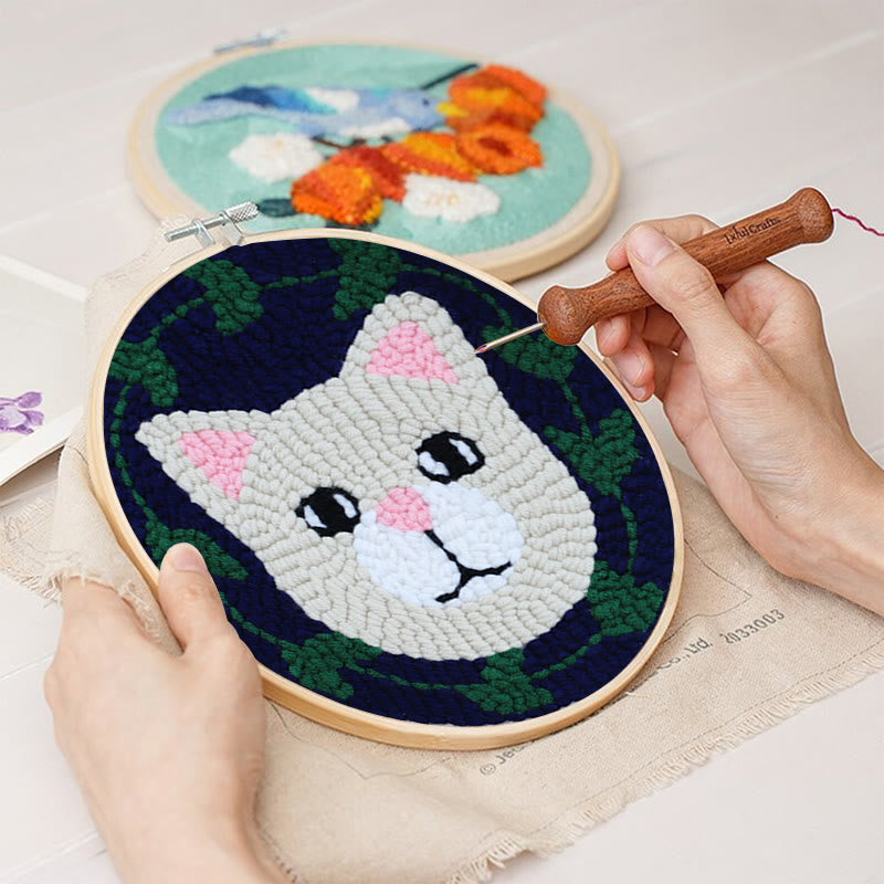  Cute Kitty Punch Needle Kit - Diy Handmade Craft | Creative Wall Decor - image 3