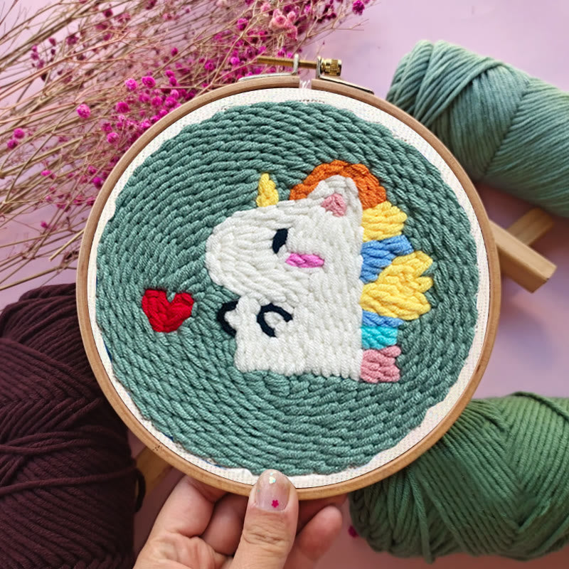 Love Unicorn Punch Needle Kit - Nice Desktop Decoration | Handicraft For Lovers - image 7
