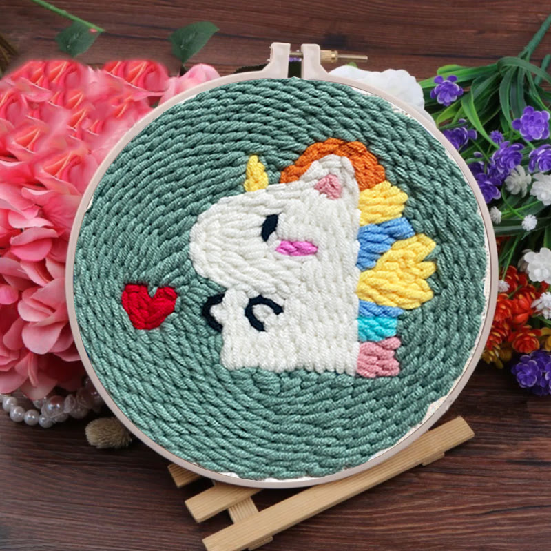 Love Unicorn Punch Needle Kit - Nice Desktop Decoration | Handicraft For Lovers - image 6