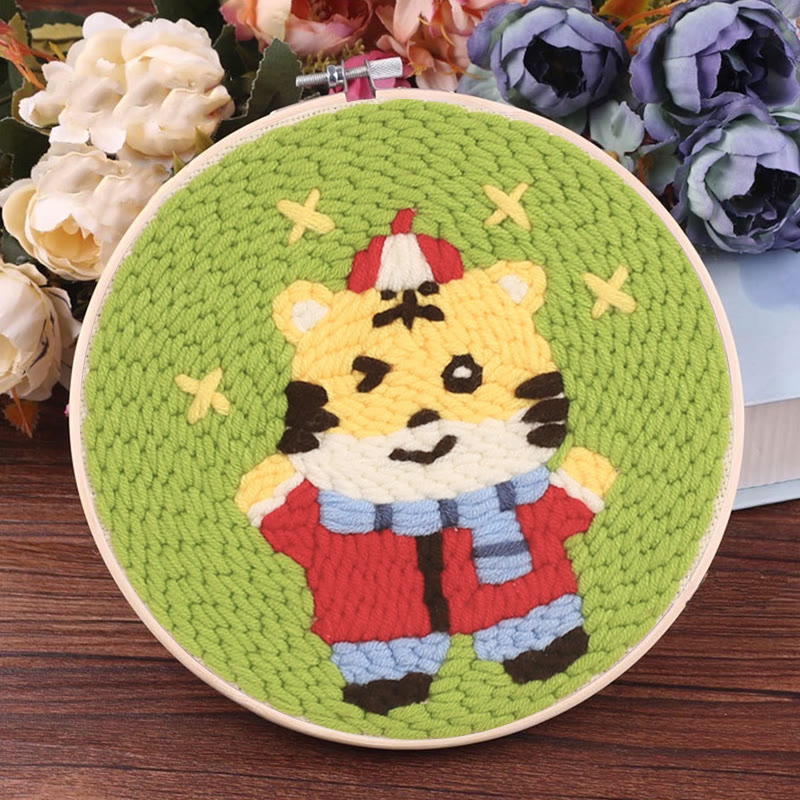 Lucky Tiger Punch Needle Kit - Animal Sewing Set | Starter Needlework Crafts - image 7