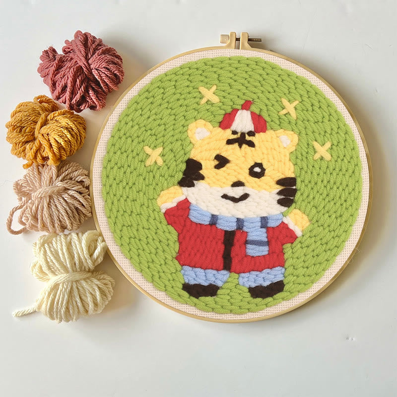 Lucky Tiger Punch Needle Kit - Animal Sewing Set | Starter Needlework Crafts - image 4