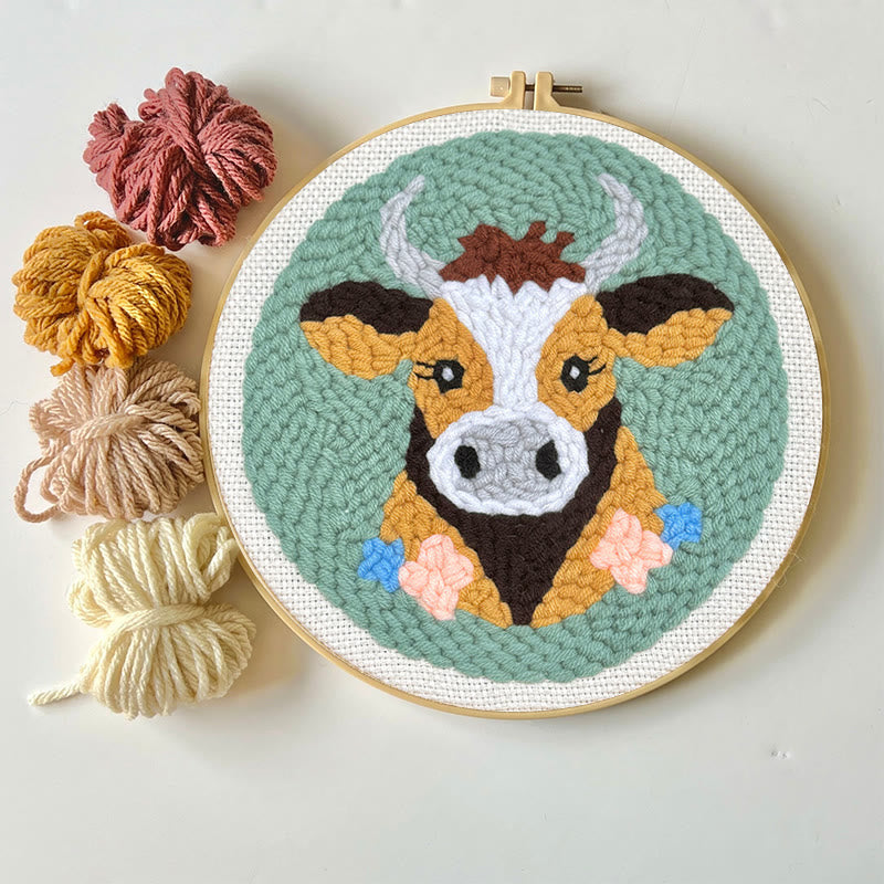 Highland Cow Punch Needle Kit - Easy For Beginners | Room Decoration Gift - image 4