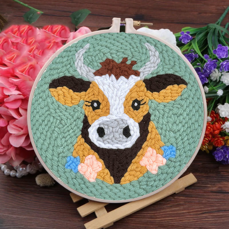 Highland Cow Punch Needle Kit - Easy For Beginners | Room Decoration Gift - image 6