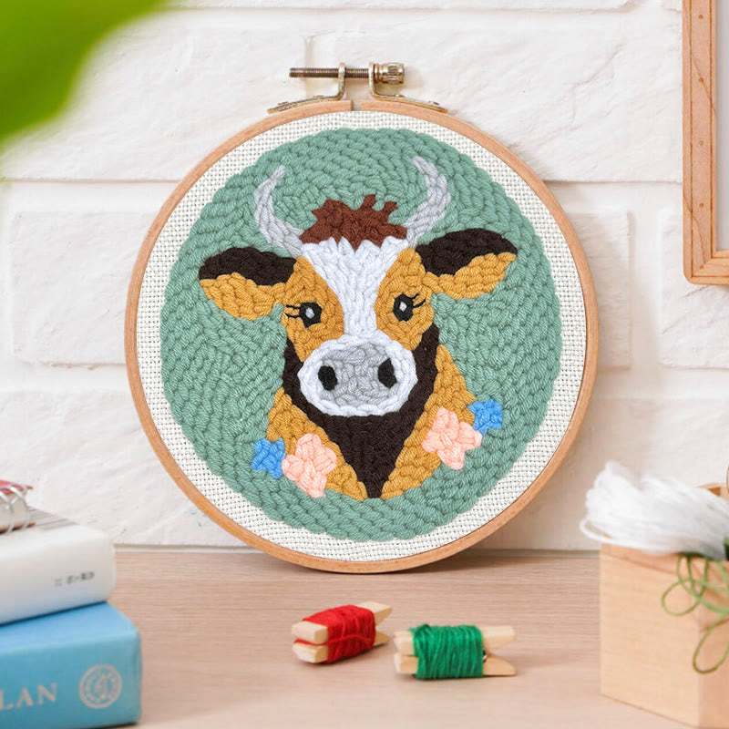 Highland Cow Punch Needle Kit - Easy For Beginners | Room Decoration Gift - image 3