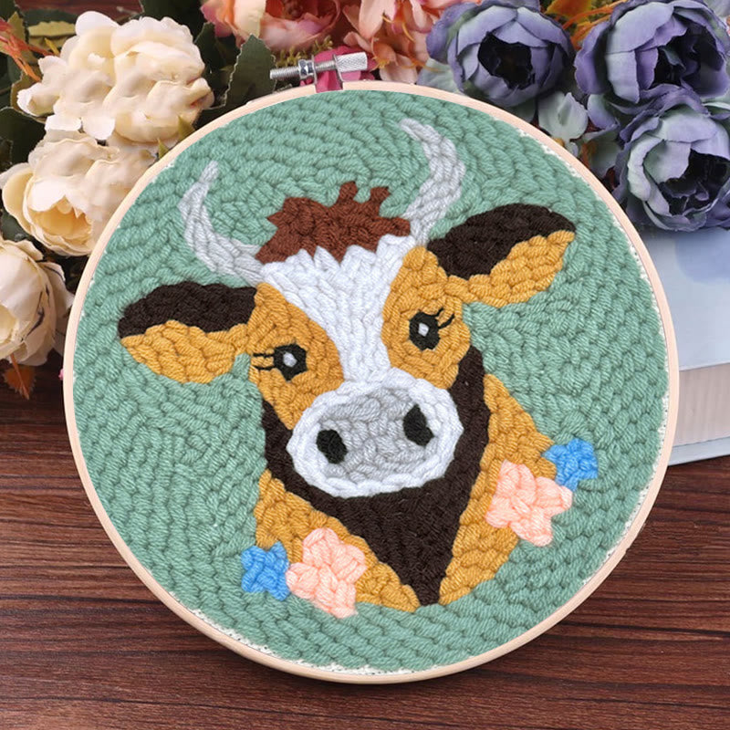 Highland Cow Punch Needle Kit - Easy For Beginners | Room Decoration Gift - image 5