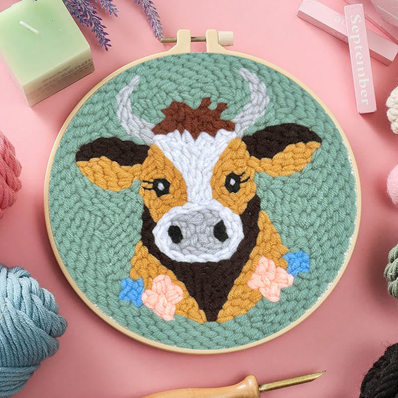 Highland Cow Punch Needle Kit - Easy For Beginners | Room Decoration Gift - image 8