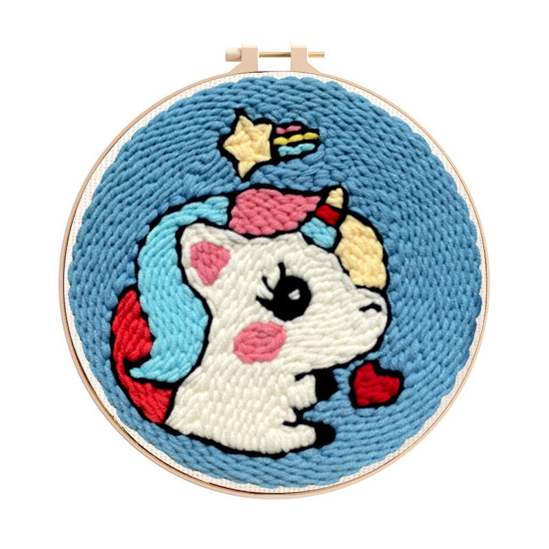 Rainbow Unicorn Punch Needle Kit - Exquisite Handmade Crafts | Diy Hanging Ornament - Rainbow Unicorn Punch Needle Kit - image 0