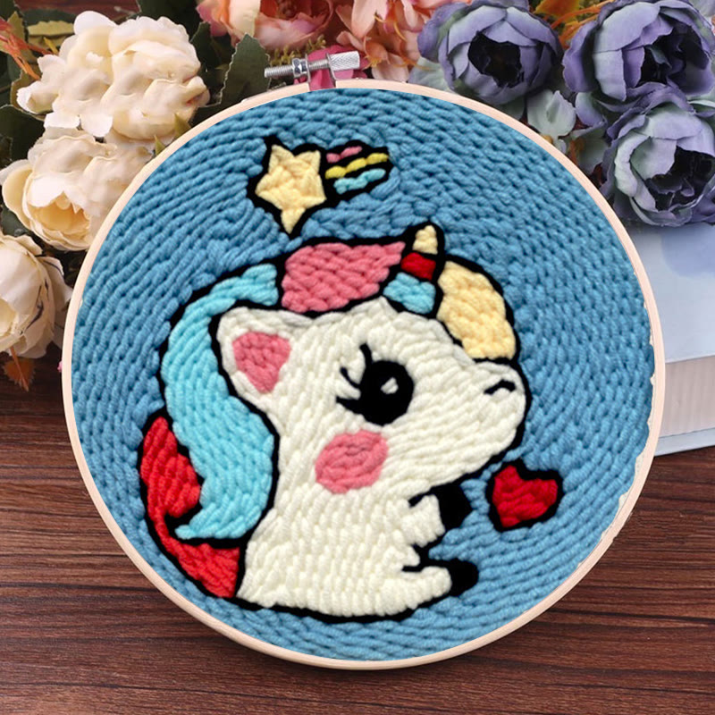 Rainbow Unicorn Punch Needle Kit - Exquisite Handmade Crafts | Diy Hanging Ornament - image 5