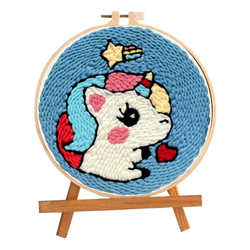 Rainbow Unicorn Punch Needle Kit - Exquisite Handmade Crafts | Diy Hanging Ornament - image 1