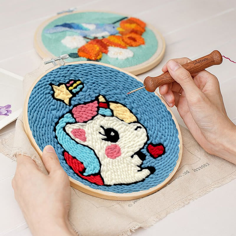 Rainbow Unicorn Punch Needle Kit - Exquisite Handmade Crafts | Diy Hanging Ornament - image 2