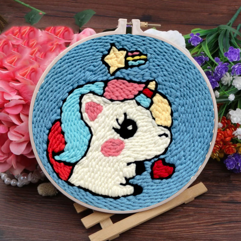 Rainbow Unicorn Punch Needle Kit - Exquisite Handmade Crafts | Diy Hanging Ornament - image 8