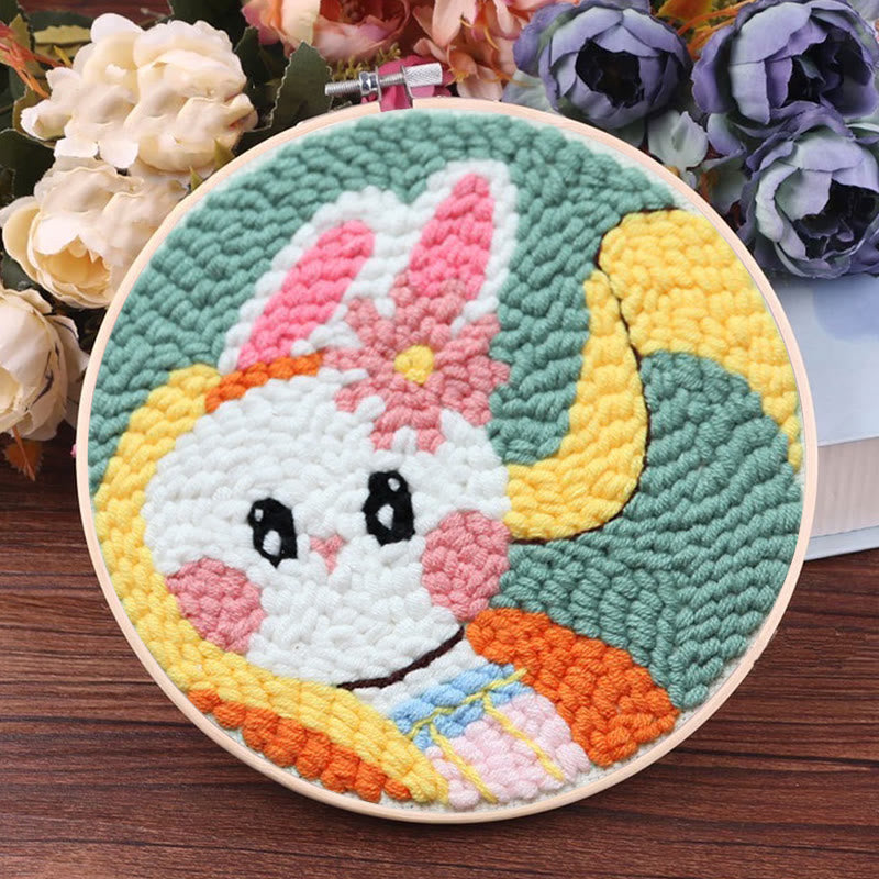  Sweet Bunny Punch Needle Kit - Birthday Gift For Animal Lovers | Craft Set For Beginners  - image 8