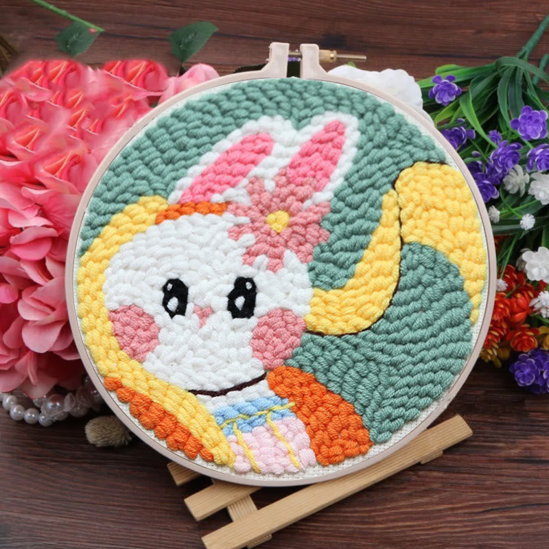  Sweet Bunny Punch Needle Kit - Birthday Gift For Animal Lovers | Craft Set For Beginners  - image 5