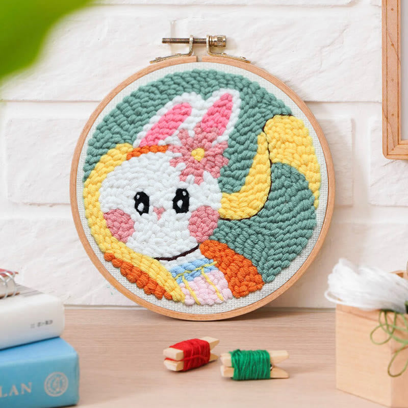  Sweet Bunny Punch Needle Kit - Birthday Gift For Animal Lovers | Craft Set For Beginners  - image 4