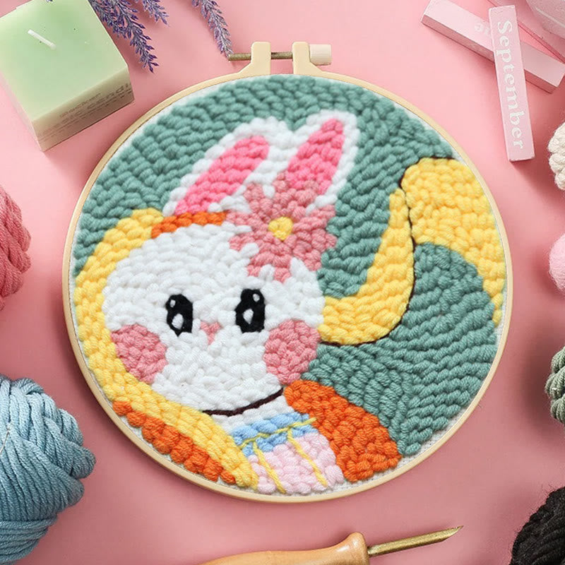  Sweet Bunny Punch Needle Kit - Birthday Gift For Animal Lovers | Craft Set For Beginners  - image 7