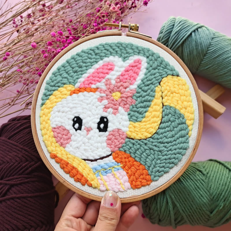  Sweet Bunny Punch Needle Kit - Birthday Gift For Animal Lovers | Craft Set For Beginners  - image 6