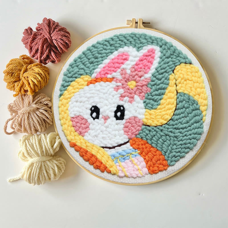  Sweet Bunny Punch Needle Kit - Birthday Gift For Animal Lovers | Craft Set For Beginners  - image 3