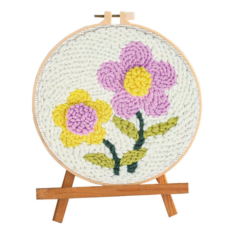 Wildflowers Punch Needle Kit - Diy Flower Stitchwork | Easy For Needle Starters - image 1