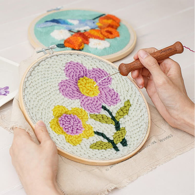 Wildflowers Punch Needle Kit - Diy Flower Stitchwork | Easy For Needle Starters - image 2