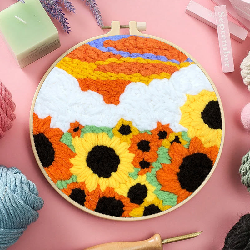 Sunflower Field Punch Needle Kit - Easy Art Craft | Perfect Gifts For Flower Lovers - image 5