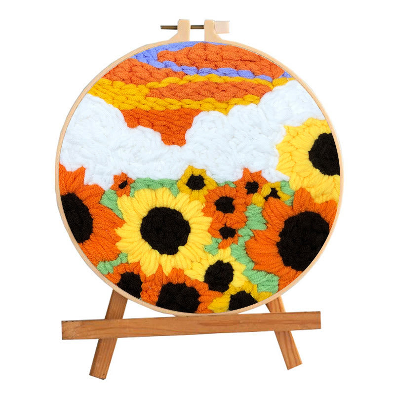 Sunflower Field Punch Needle Kit - Easy Art Craft | Perfect Gifts For Flower Lovers - image 1