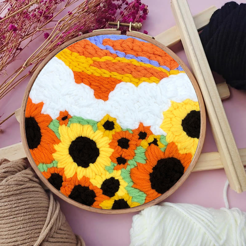 Sunflower Field Punch Needle Kit - Easy Art Craft | Perfect Gifts For Flower Lovers - image 3