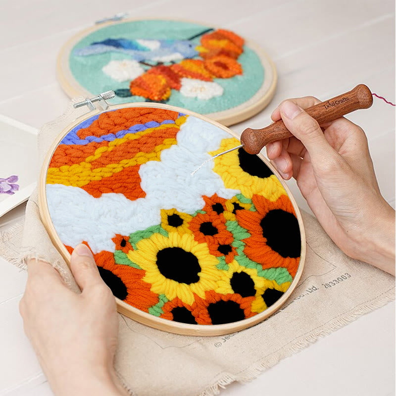 Sunflower Field Punch Needle Kit - Easy Art Craft | Perfect Gifts For Flower Lovers - image 2