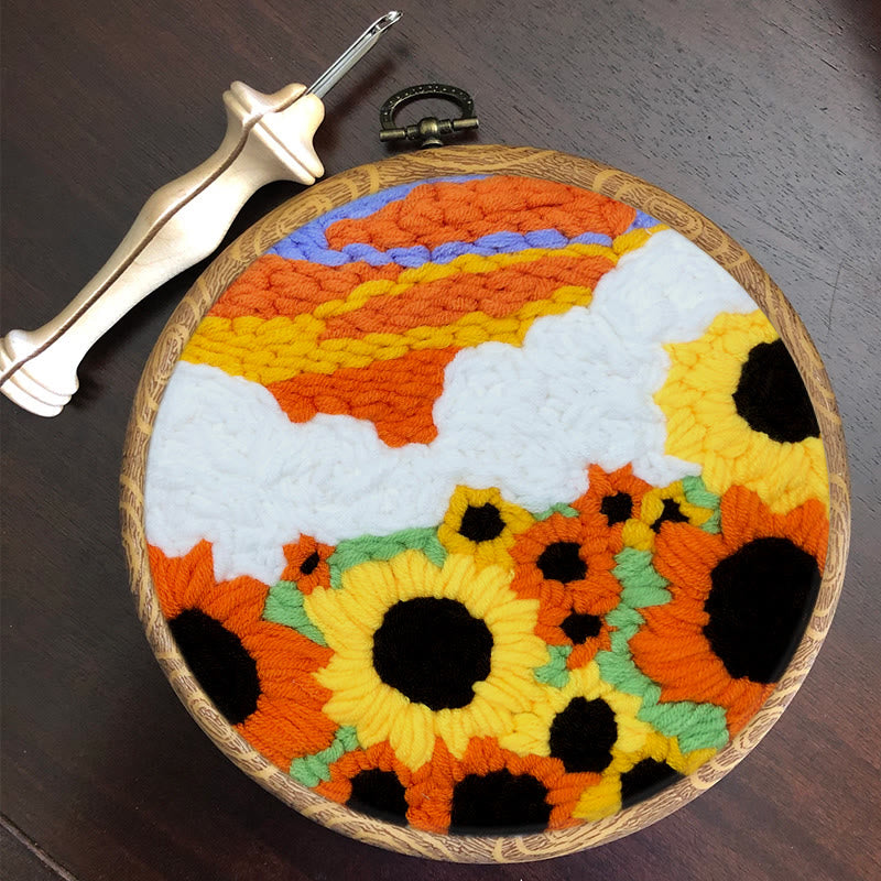 Sunflower Field Punch Needle Kit - Easy Art Craft | Perfect Gifts For Flower Lovers - image 8