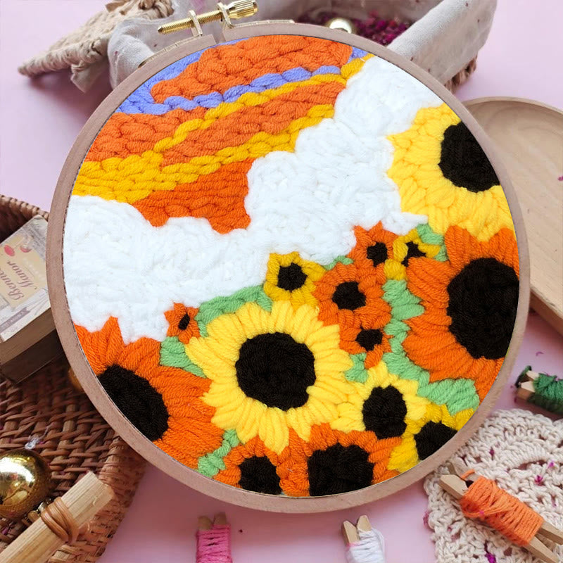Sunflower Field Punch Needle Kit - Easy Art Craft | Perfect Gifts For Flower Lovers - image 4