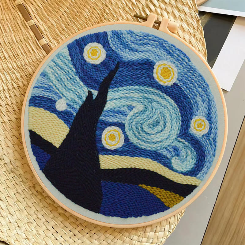  Starry Night Sky Punch Needle Kit - Beginner's Needle Set | Diy Landscape Craft  - image 7