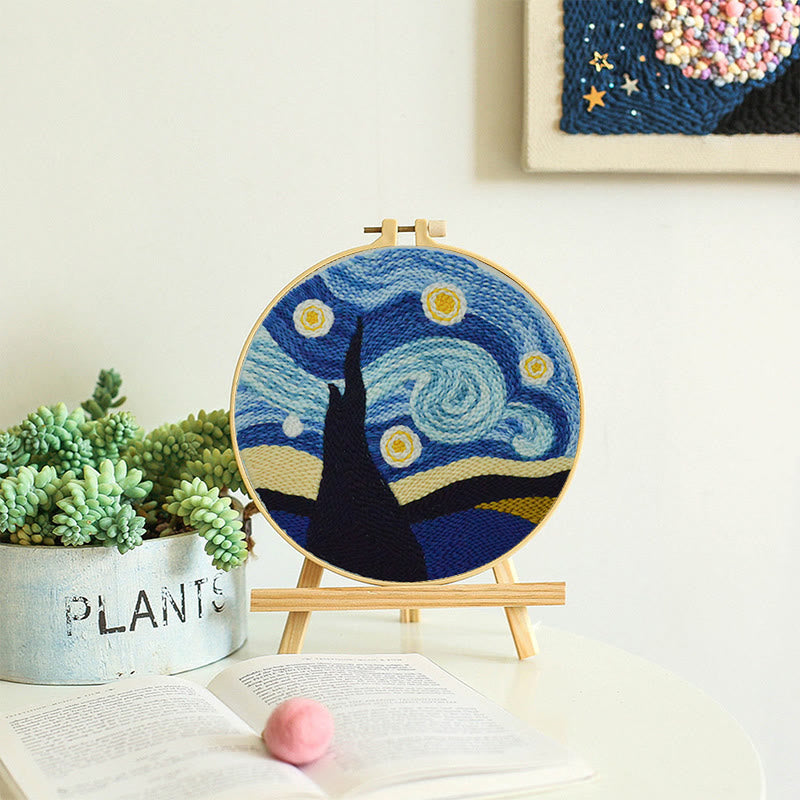  Starry Night Sky Punch Needle Kit - Beginner's Needle Set | Diy Landscape Craft  - image 4