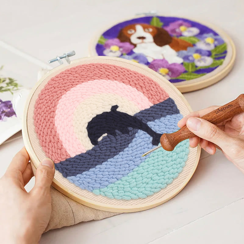  Dolphin Punch Needle Kit - Creative Room Ornament | Handmade Birthday Gifts - image 2