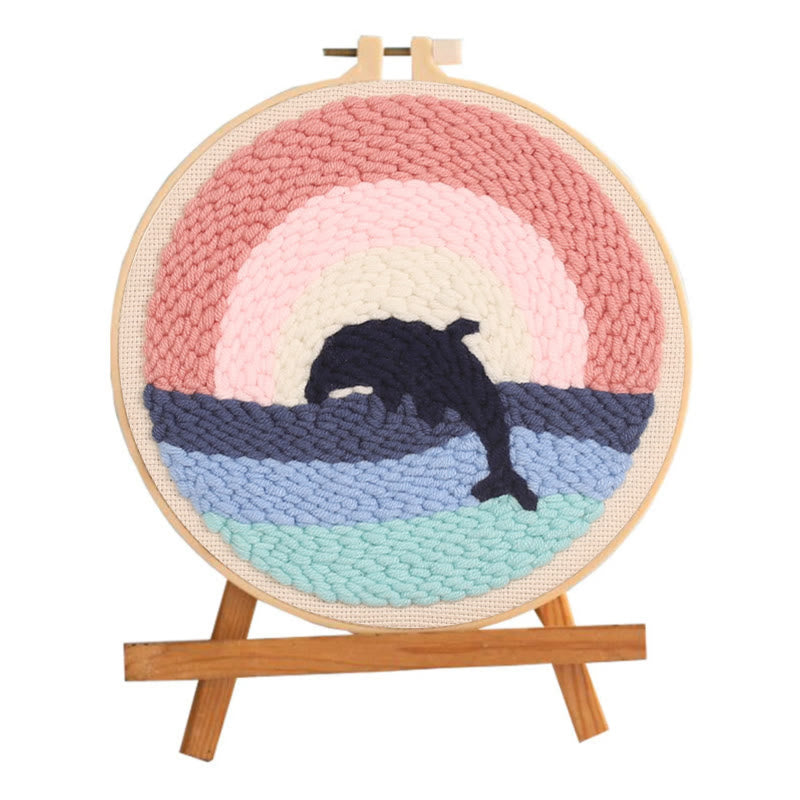  Dolphin Punch Needle Kit - Creative Room Ornament | Handmade Birthday Gifts - image 1