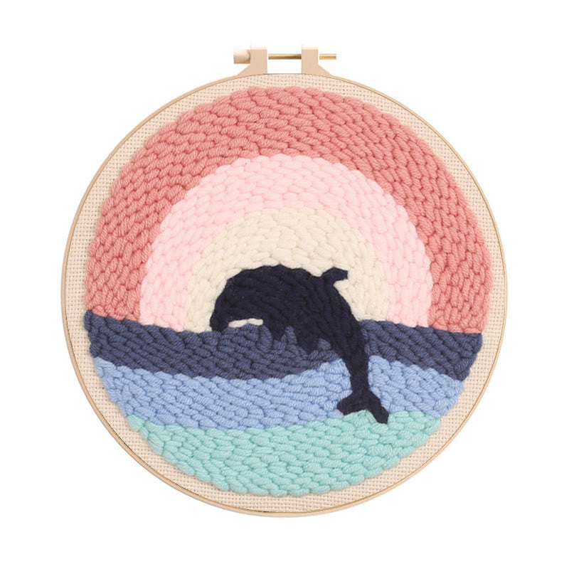 Dolphin Punch Needle Kit - Creative Room Ornament | Handmade Birthday Gifts - Dolphin Punch Needle Kit - image 0
