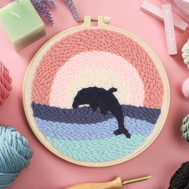  Dolphin Punch Needle Kit - Creative Room Ornament | Handmade Birthday Gifts - image 5