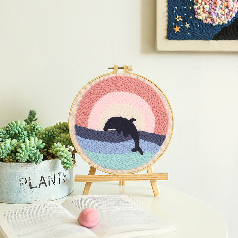  Dolphin Punch Needle Kit - Creative Room Ornament | Handmade Birthday Gifts - image 8